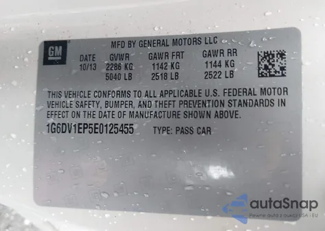 2014 Cadillac Cts-V z USA, uszkodzony, nr VIN 1G6DV1EP5E0125455